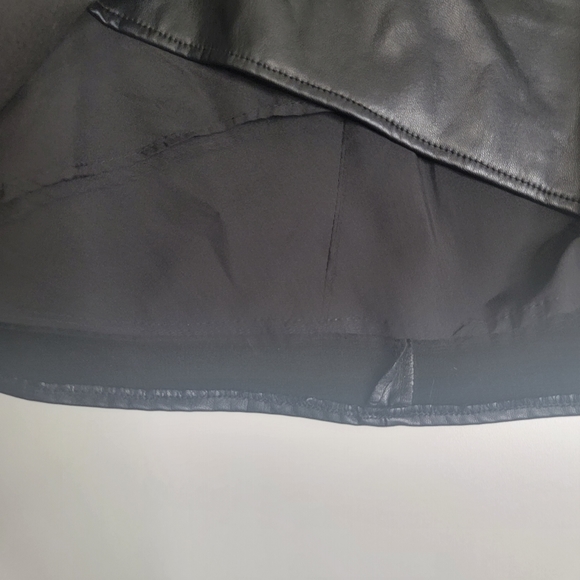 Rewash Women's Vegan Leather Wrap Skirt Black - Picture 4 of 11